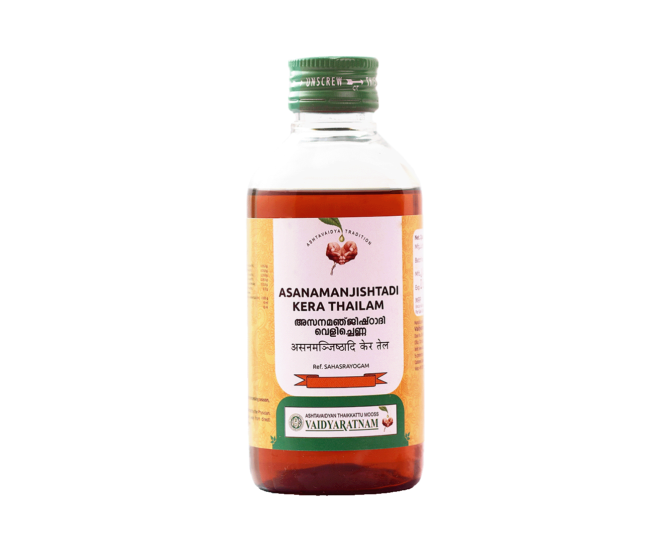 Vaidyaratnam Asanamanjishtadi Kera Thailam 200 ml Ayurvedic oil for eyes and ears