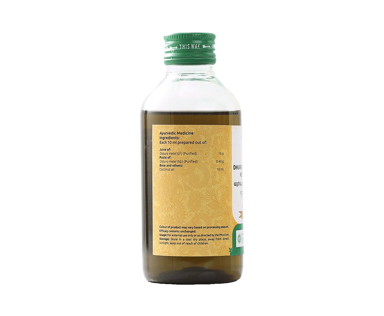 Herbal coconut oil for scalp care – Vaidyaratnam Dhurdhoorapathradi Kera Thailam