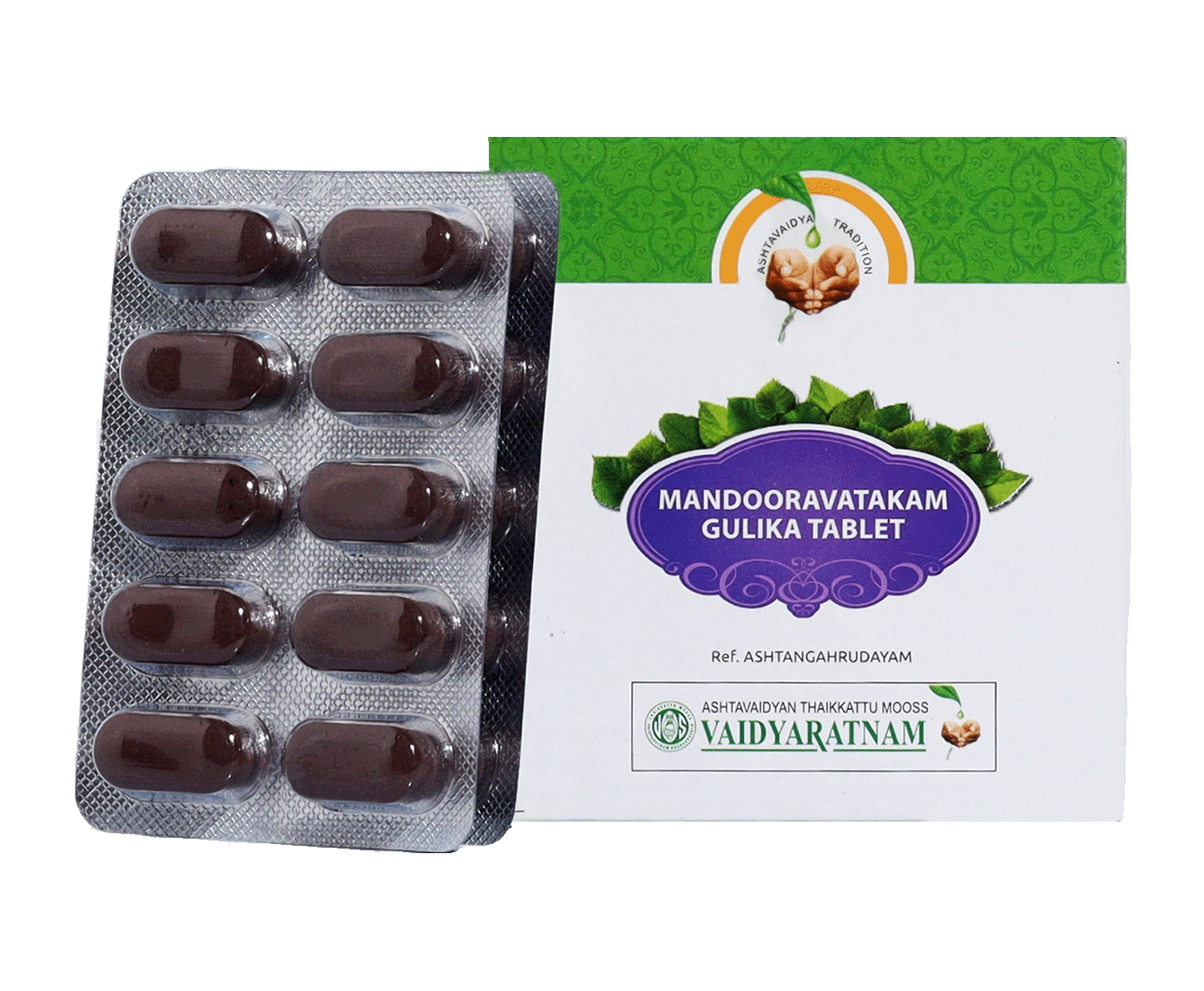 - Vaidyaratnam Mandooravatakam Gulika Tablet 100 Nos - Ayurvedic medicine for jaundice and liver health.