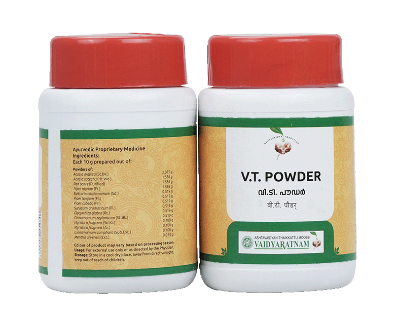 V.T. Powder by Vaidyaratnam - Natural remedy for dental issues and oral infections