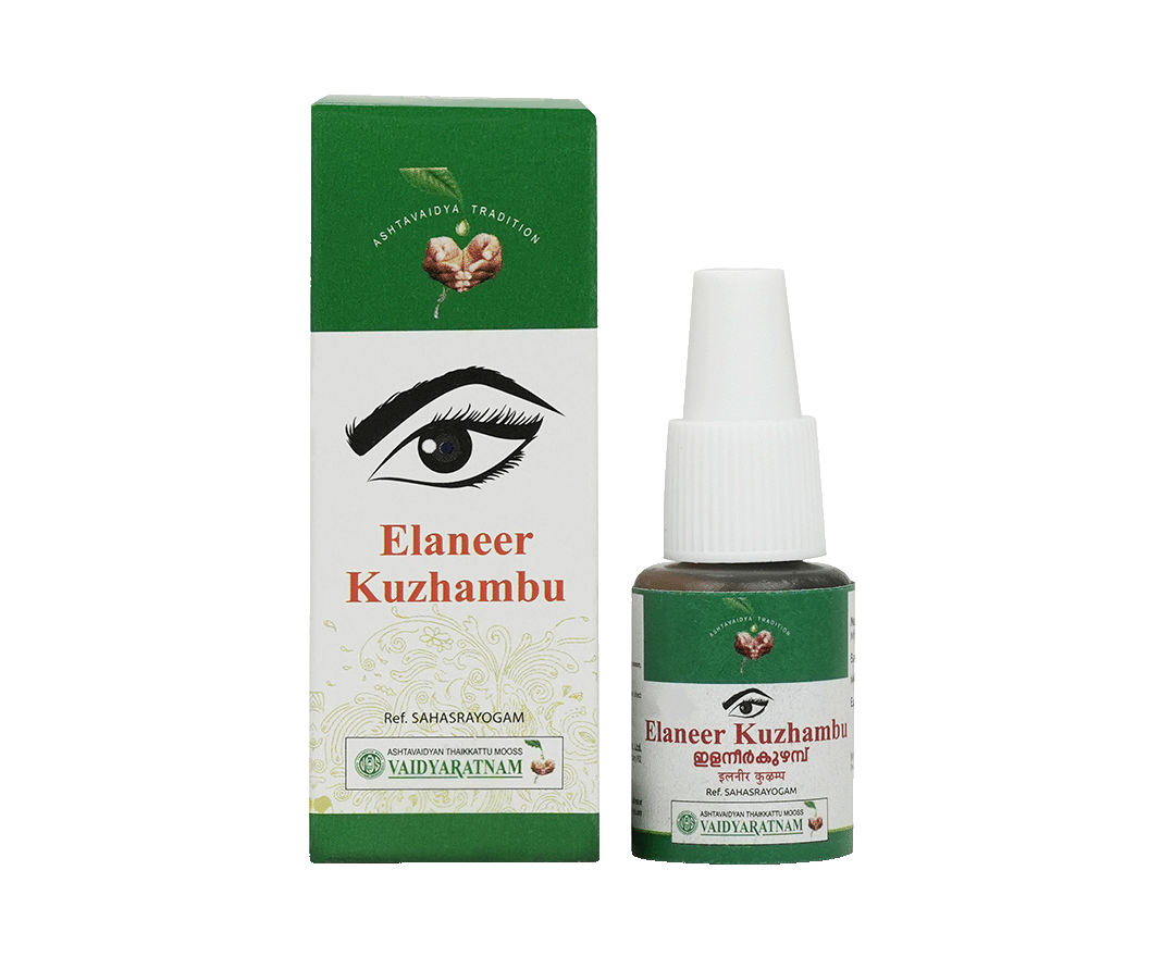 Vaidyaratnam Elaneer Kuzhampu 10gm – Ayurvedic eye care formulation for Pitta-related discomfort