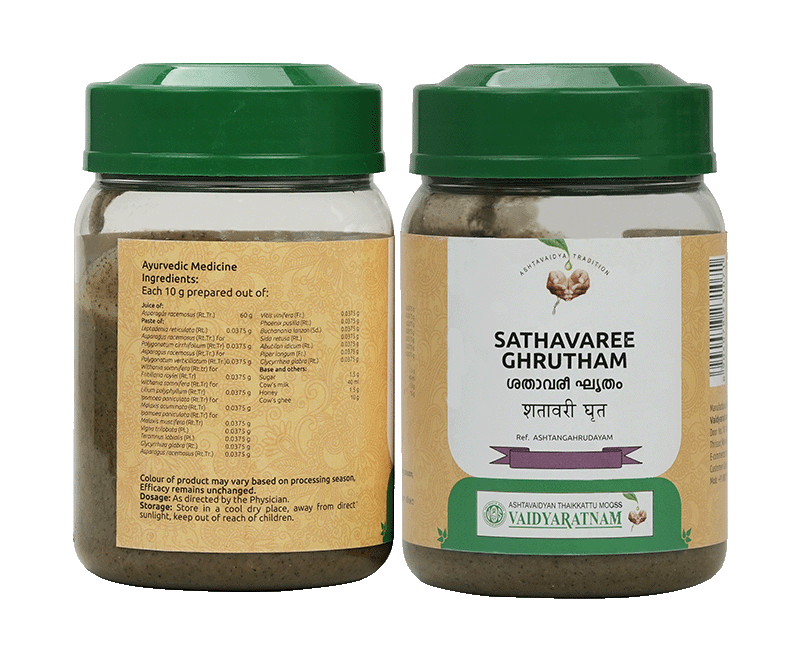 Vaidyaratnam Sathavaree Ghrutham – Natural remedy for cough, jaundice, and urinary wellness.