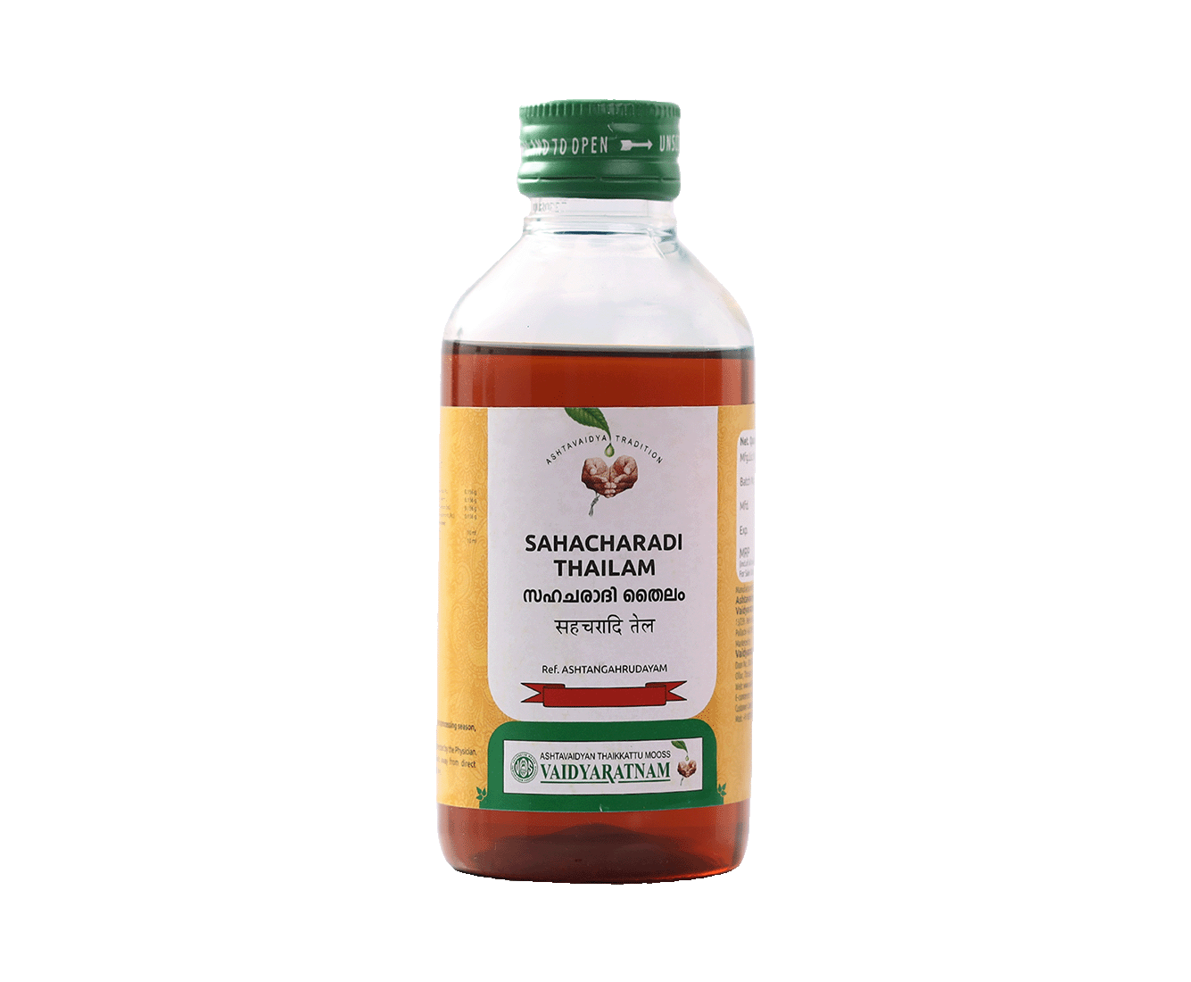 Vaidyaratnam Sahacharadi Oil 200ml bottle – Ayurvedic herbal oil for wellness support