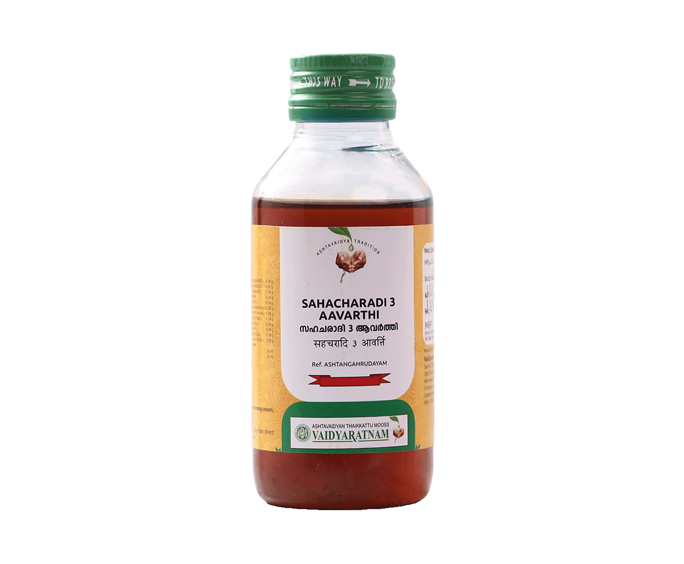 Vaidyaratnam Sahacharadi 3 Aavarthi varicose Ayurvedic medicine bottle