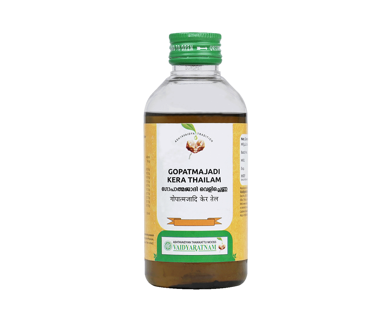 Vaidyaratnam Gopadmajadi Kera Thailam – Ayurvedic medicine for psoriasis