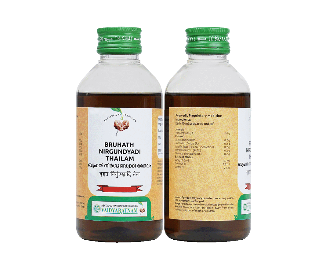 Brihath Nirgundyadi Thailam 200ml – Herbal remedy for throat inflammation