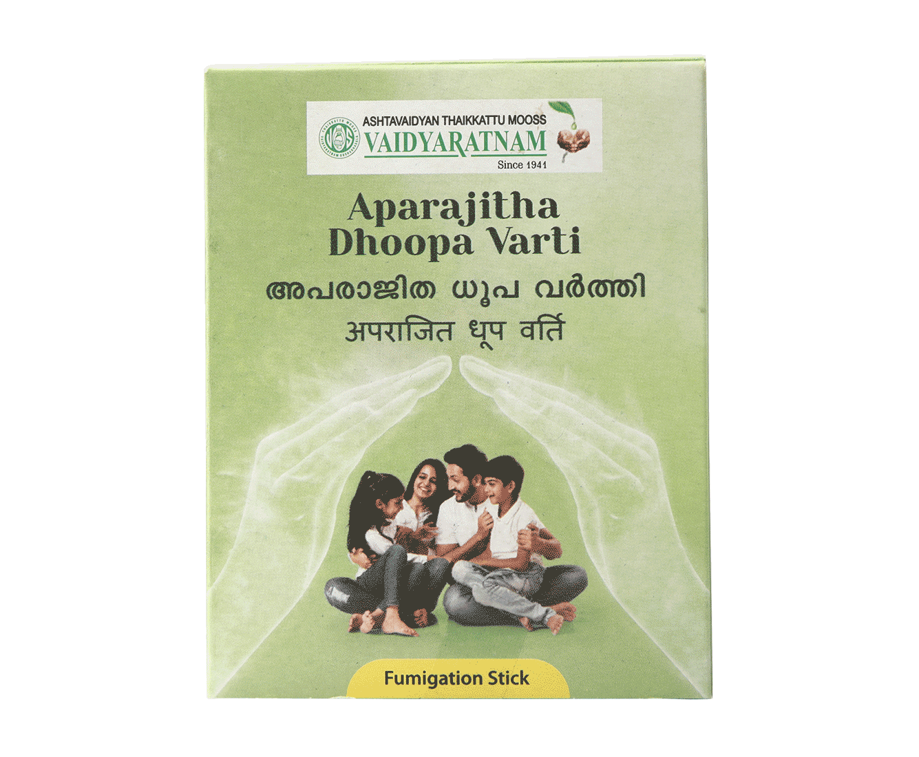 Vaidyaratnam Aparajitha Dhoopa Varthi 10 Nos - Ayurvedic incense for air purification and fumigation.