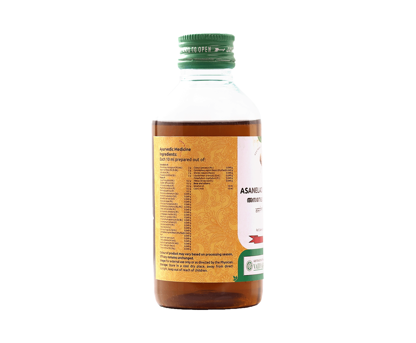 Herbal Asaneladi Thailam by Vaidyaratnam – traditional support for skin comfort and care