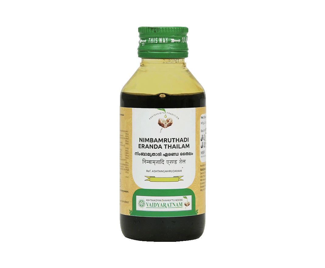 Vaidyaratnam Nimbamrithadi Castor Oil – Rheumatic Ayurvedic Medicine for Joint Pain Relief