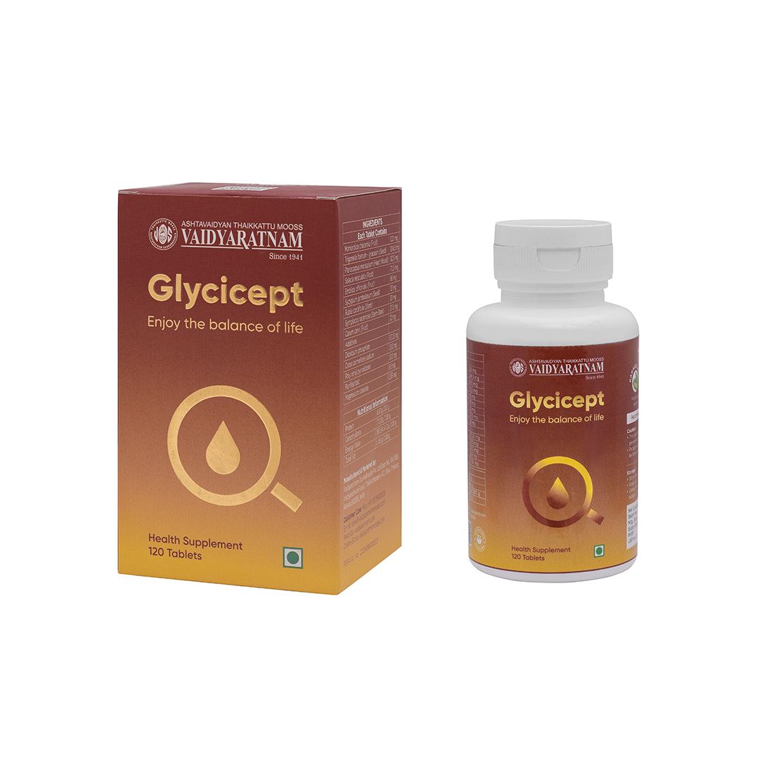 Vaidyaratnam Glycicept Tablet for blood sugar support
