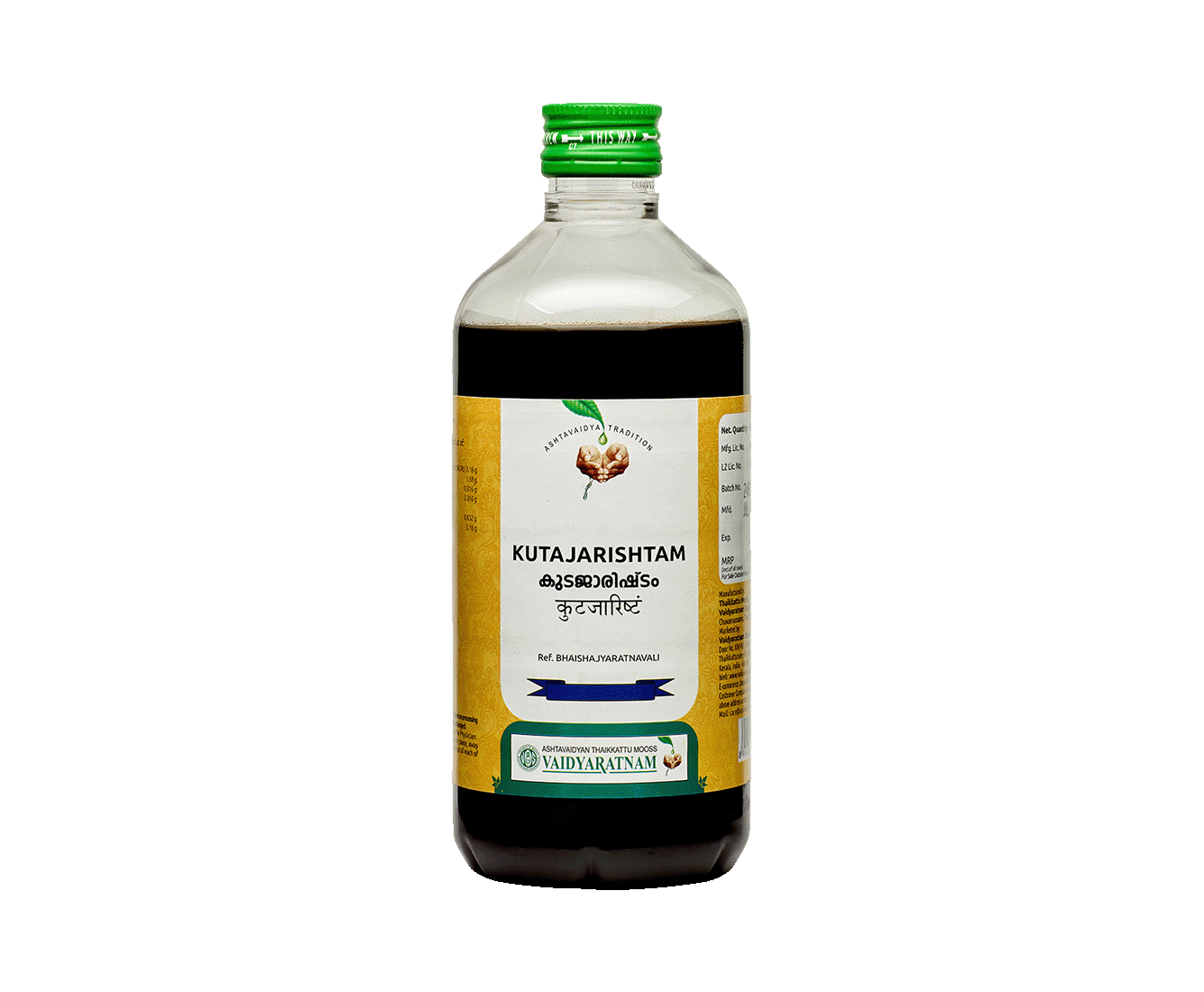 Vaidyaratnam Kutajarishtam – Ayurvedic medicine for sprue