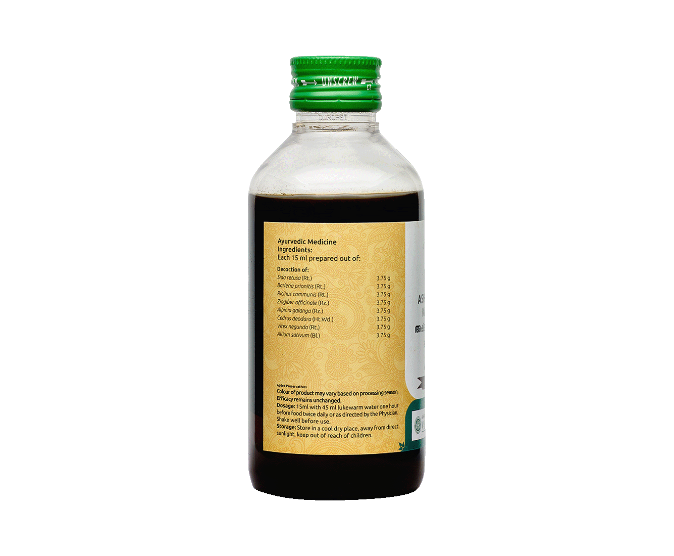 Ayurvedic decoction - Vaidyaratnam Ashtavargam Kashayam for Vata imbalance and pain relief.