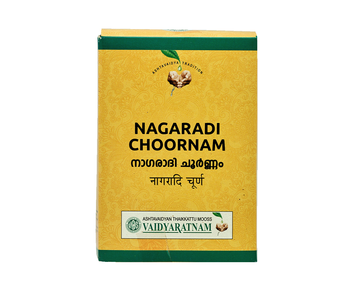 Vaidyaratnam Nagaradi Choornam for pain and swelling due to contusion.