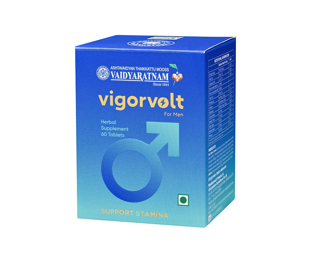 Boost energy naturally with Vaidyaratnam Vigorvolt tablets