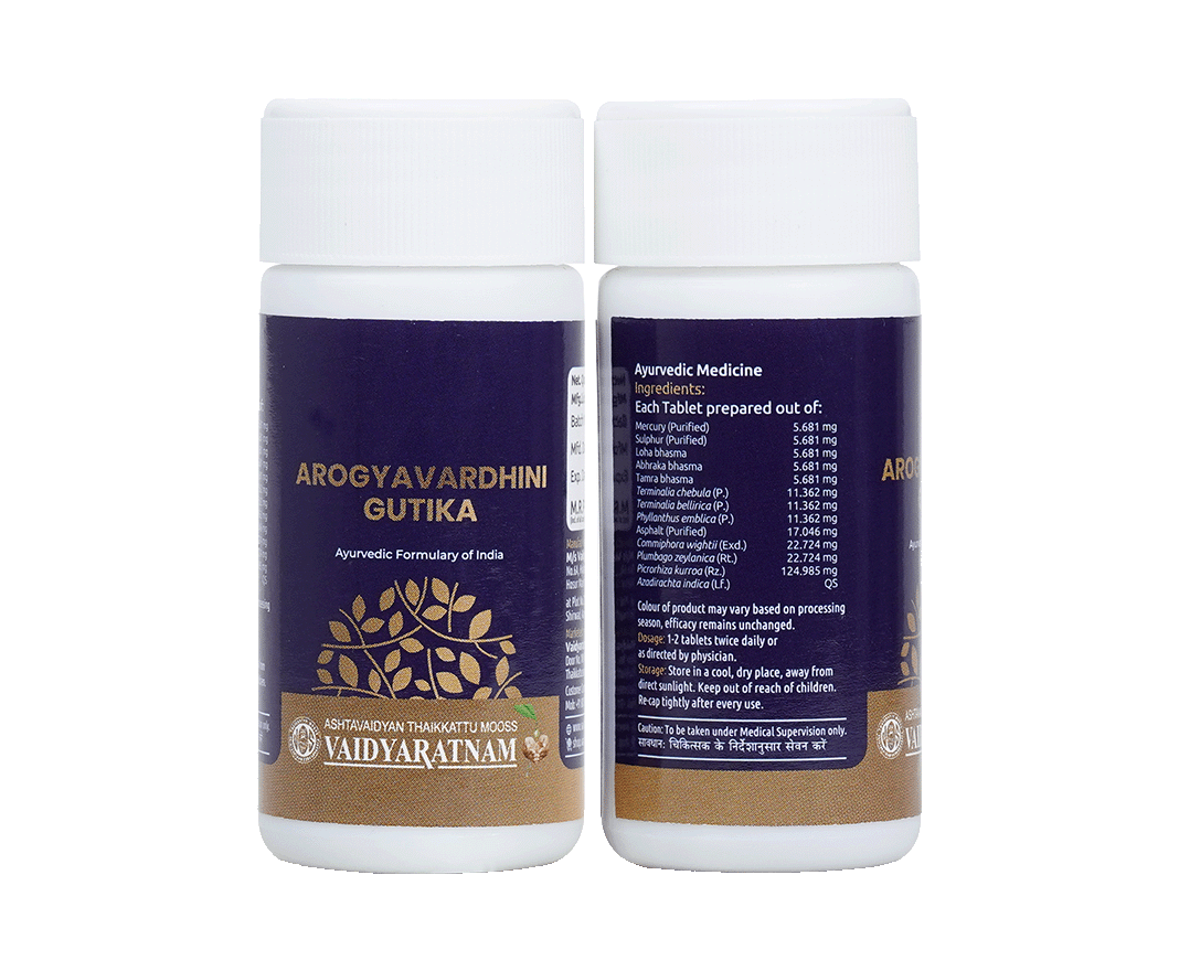Herbal-mineral Ayurvedic tablets for metabolic and digestive balance – Arogyavardhini Gutika 30 count