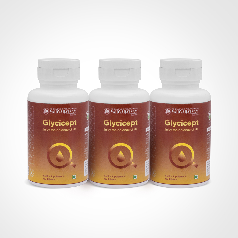 Vaidyaratnam Glycicept Tablet for blood sugar support