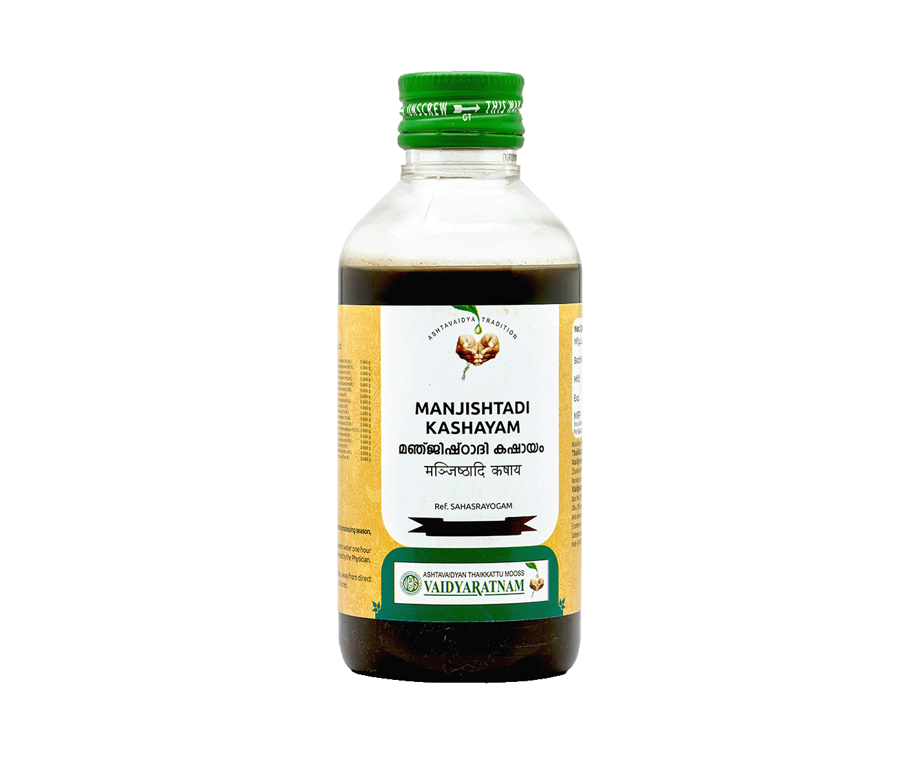 Vaidyaratnam Manjishtadi Kashayam 200 ML for skin diseases
