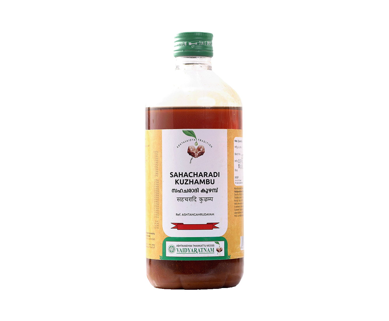 Vaidyaratnam Sahacharadi Kuzhampu 450 ml – Ayurvedic oil that may support nerve health and muscular comfort naturally