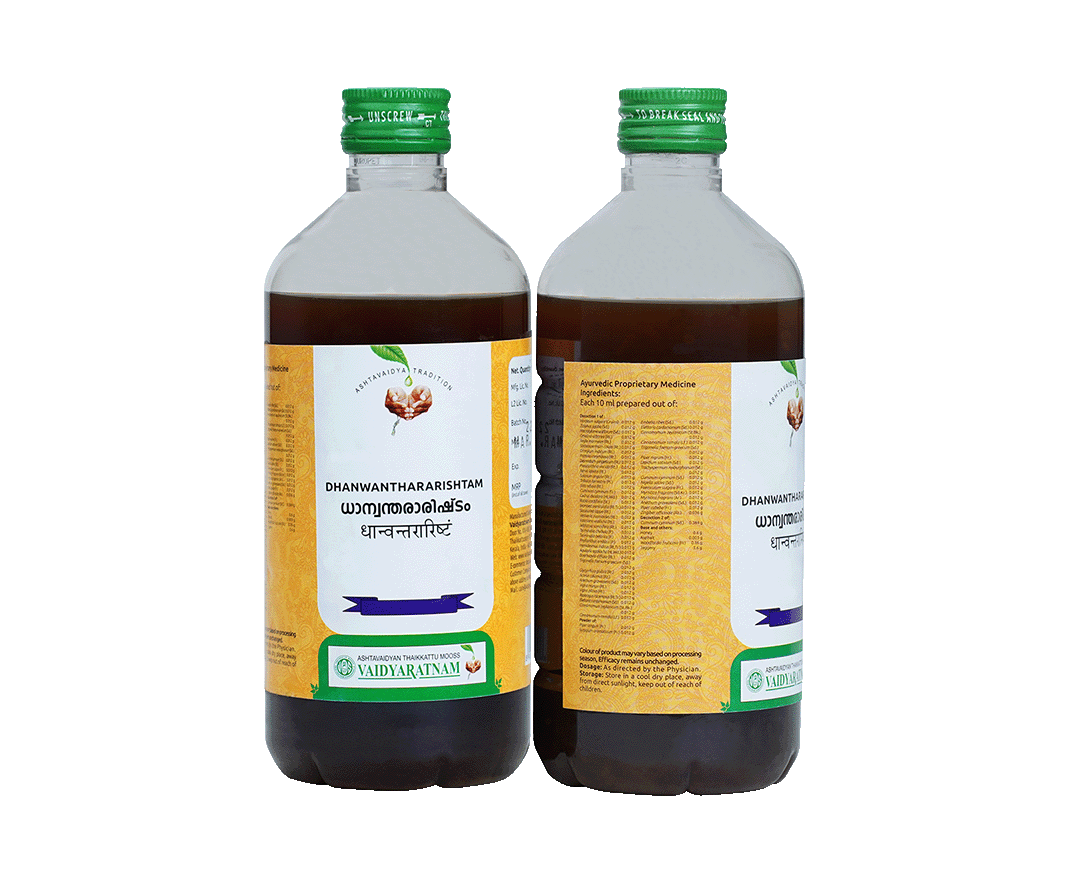 Herbal arishtam for digestive and postnatal support – Vaidyaratnam Dhanwanthararishtam